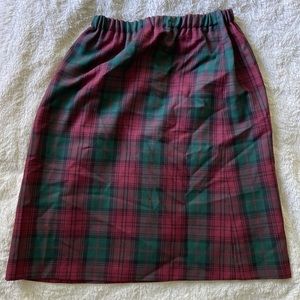 VINTAGE plaid skirt red and green small